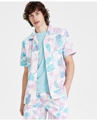 Sun & Stone - Sun + Stone Archie Regular-fit Leaf-print Button-down Camp Shirt - Lyst
