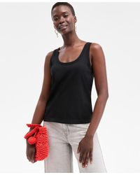 On 34th - Cotton Striped Scoop Tank Top - Lyst