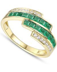 Macy's Ruby (1 Ct. T.w.) & Diamond (1/6 Ct. T.w.) Statement Ring In 14k Gold (also In Emerald) - Green