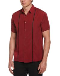 Cubavera - Pick Stitch Panel Short Sleeve Button-down Shirt - Lyst