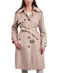 London Fog - Belted Hooded Water-resistant Trench Coat - Lyst