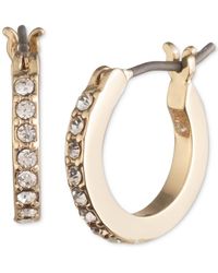 Karl Lagerfeld - Extra-small Pave Hoop Earrings - Lyst