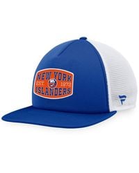 Fanatics - Royal/white New York Islanders Foam Front Patch Trucker Snapback Hat - Lyst