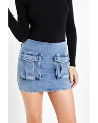 Grey Lab - Pocket Denim Mini Skirt - Lyst