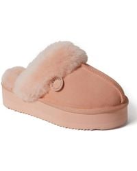 Dearfoams - Fireside By Melton Genuine Shearling Platform Scuff Slipper - Lyst