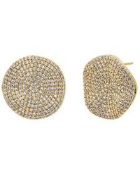 By Adina Eden - Pave Indented Circle On The Ear Stud Earring - Lyst