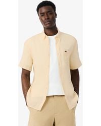 Lacoste - Regular-fit Logo Linen Shirt - Lyst