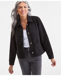 Style & Co. - Faux-suede Button-front Jacket - Lyst