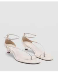 Mango - Wide Strap Leather Sandals - Lyst