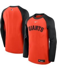 Nike - Orange/black San Francisco Giants Authentic Collection Game Time Raglan Performance Long Sleeve T-shirt - Lyst