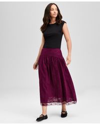 And Now This - Drop-yoke Embroidered Maxi Skirt - Lyst