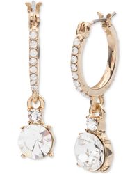 Givenchy - Gold-tone Crystal huggie Hoop Drop Earrings - Lyst