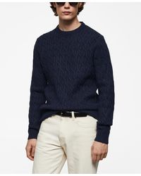 Mango - Braided Knitted Sweater - Lyst