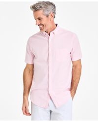 Club Room - Short Sleeve Button-down Oxford Shirt - Lyst