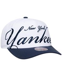 Mitchell & Ness - And White/navy New York Yankees Xl Script Pro Crown Adjustable Hat - Lyst