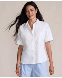 Lands' End - Cooling Elbow Sleeve Button Front Shirt - Lyst