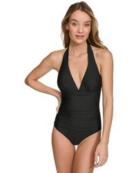 DKNY - Tie-back Halter-style One-piece Swimsuit - Lyst