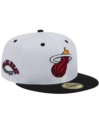 KTZ - White/black Miami Heat Throwback 2tone 59fifty Fitted Hat - Lyst