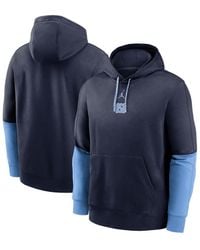 Nike - Navy/light Blue North Carolina Tar Heels 2024 Sideline Club Pullover Hoodie - Lyst