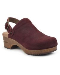 White Mountain Leather Being Slingback Platform Clogs in Black, Nubuck (Black) | Lyst
