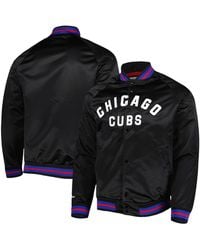 Mitchell & Ness - Chicago Cubs Satin Raglan Full-snap Varsity Jacket - Lyst