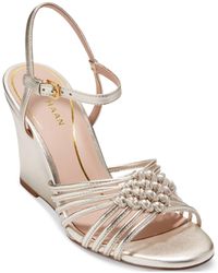 Cole Haan - Jitney Knot Wedge Sandals - Lyst