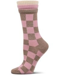 Memoi - Checkmate Triple Cuff Crew Socks - Lyst