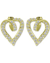 Giani Bernini - Cubic Zirconia Open Heart Stud Earrings In 18k Gold-plated Sterling Silver, Created For Macy's - Lyst