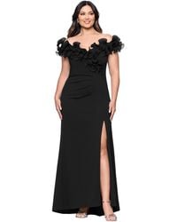 Xscape - Plus Size Ruffled Side-slit Evening Gown - Lyst