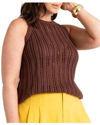 Eloquii - Plus Size Crochet Knitted Tank Close Fit - Lyst
