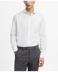 Mango - Slim-fit Textured Cotton Dress Shirt - Lyst