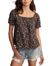 Lucky Brand - Cotton Printed Short-sleeve Top - Lyst