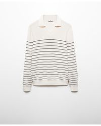 Mango - Striped Polo-style Sweater - Lyst