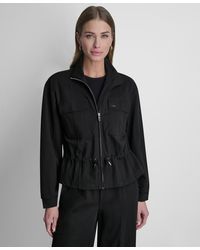 DKNY - Arid Pique Technical Zipper Front Jacket - Lyst