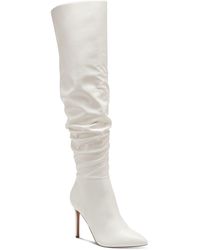 INC International Concepts Iyonna Over-the-knee Slouch Boots, Created For Macy's - White