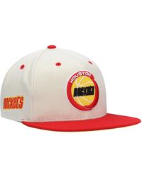 Mitchell & Ness Houston Rockets Wool 2 Tone Fitted Cap in Navy/Red 