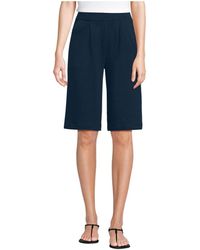 Lands' End - Sport Knit High Rise Pleated 12" Bermuda Shorts - Lyst