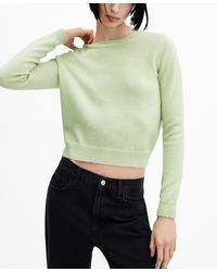 Mango - Round-neck Knitted Sweater - Lyst