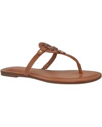 Tommy Hilfiger - Litzy Logo T-strap Flat Slip-on Sandals - Lyst