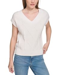 Calvin Klein - Extended-shoulder Cable-knit Vest - Lyst