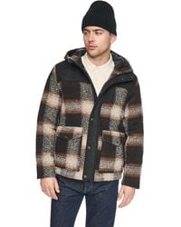 Levi's - Wool Blend Plaid Hooded Jacket - Lyst