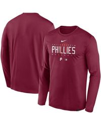 Nike - Philadelphia Phillies Authentic Collection Team Logo Legend Performance Long Sleeve T-shirt - Lyst