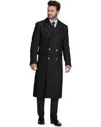 Braveman - Double-breasted Knee Length Wool Blend Three Button Long Overcoat Top Coat - Lyst