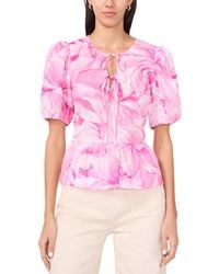 Parker - The Alina Cotton Tie-front Peplum Top - Lyst
