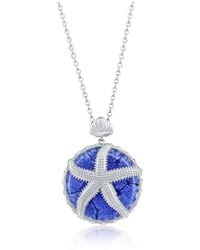 Simona - Sterling Silver Floral Venetian Murano Glass Starfish Necklace - Lyst