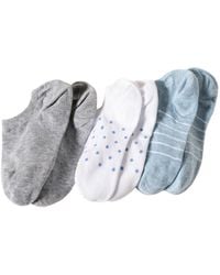 Lands' End - 3-pack Cotton Patterned Sneaker Liners - Lyst