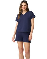 Cable & Gauge - V-neck Top & High Waisted Short Matching Set - Lyst