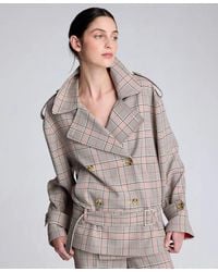 Kenneth Cole - Button Front Drop Wait Belted Trench Jacket - Lyst