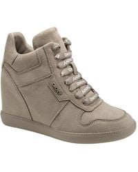 DKNY - Sereina Lace-up Wedge Sneakers - Lyst