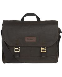 Barbour - Essential Waxed Cotton Crossbody Messenger Bag - Lyst